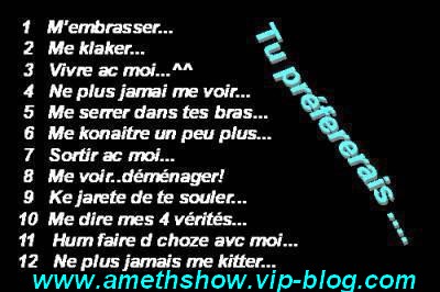 tu préférais